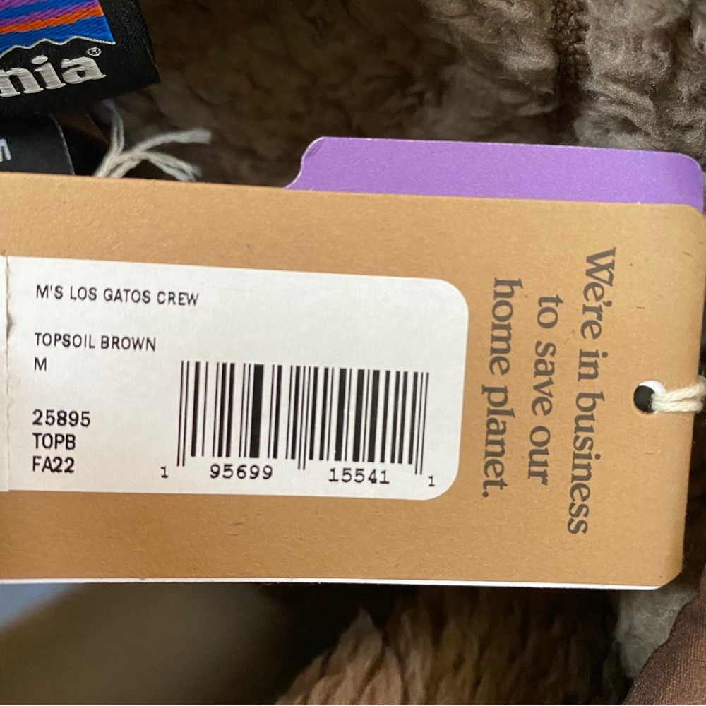 New Patagonia Men's Brown Los Gatos Fleece Sweater 2 Zipper Pockets Size M - Picture 8 of 9